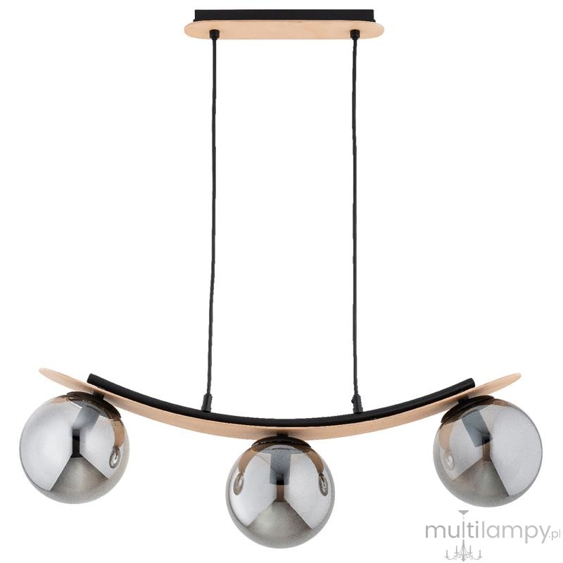 Naira lampa wisząca 3xE14 jasne drewno grafitowy 62502