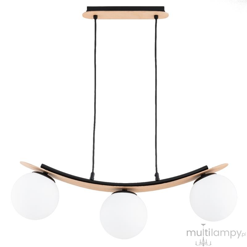 Naira lampa wisząca 3xE14 jasne drewno biały 62504