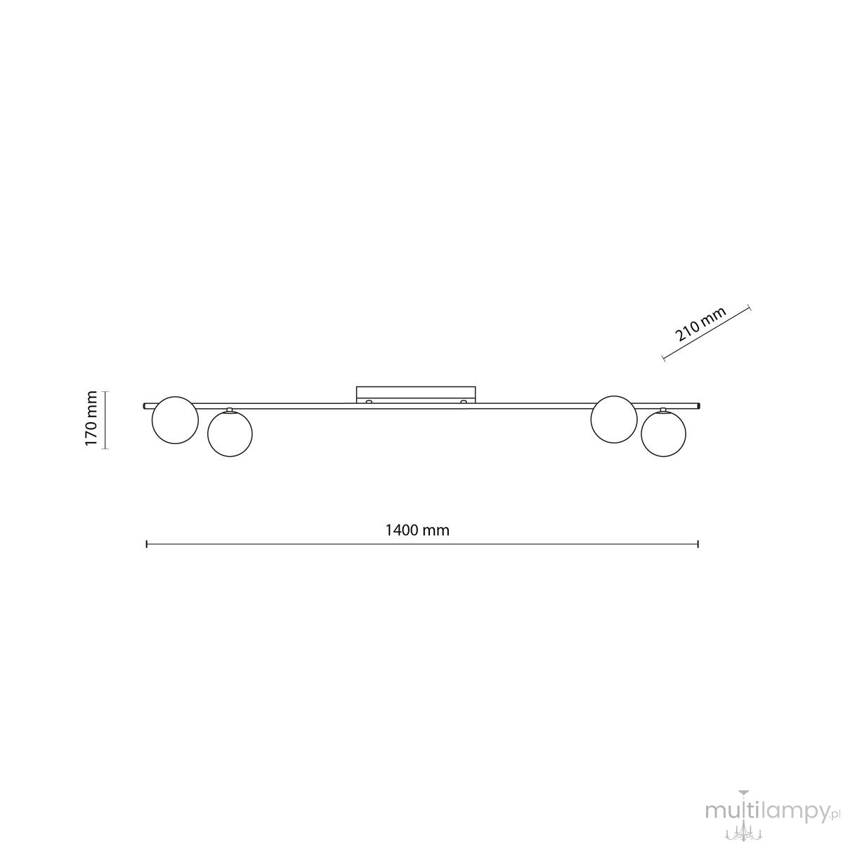 Imelo lampa sufitowa 4xG9 czarna 11477