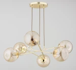 Tristan lampa wisząca 6xE14 złota bursztyn 63248