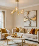 Tristan lampa wisząca 6xE14 złota bursztyn 63248