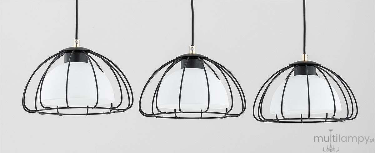Nersy lampa wisząca 3xE27 czarna 62445
