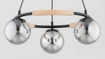 Aksja lampa wisząca 3xE14 czarna jasne drewno 62491