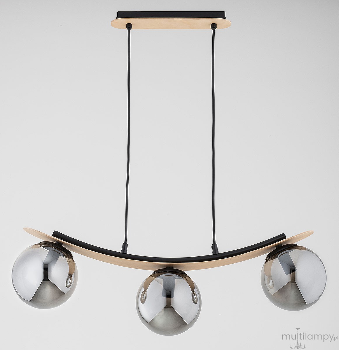 Naira lampa wisząca 3xE14 jasne drewno grafitowy 62502