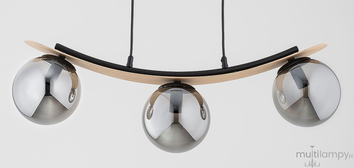 Naira lampa wisząca 3xE14 jasne drewno grafitowy 62502