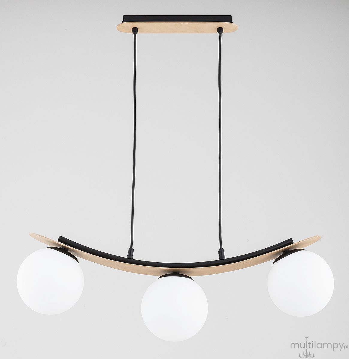 Naira lampa wisząca 3xE14 jasne drewno biały 62504