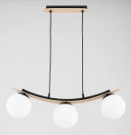 Naira lampa wisząca 3xE14 jasne drewno biały 62504