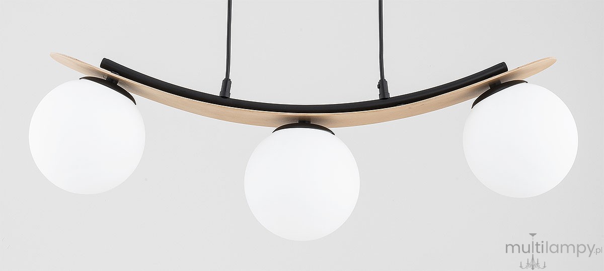 Naira lampa wisząca 3xE14 jasne drewno biały 62504