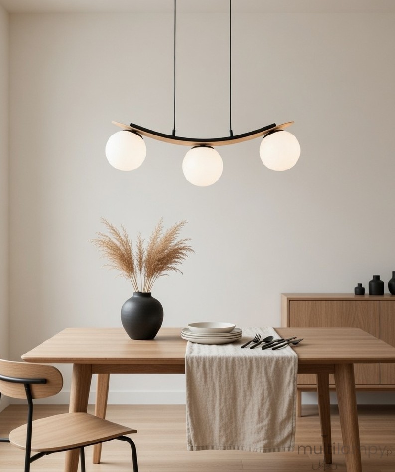 Naira lampa wisząca 3xE14 jasne drewno biały 62504