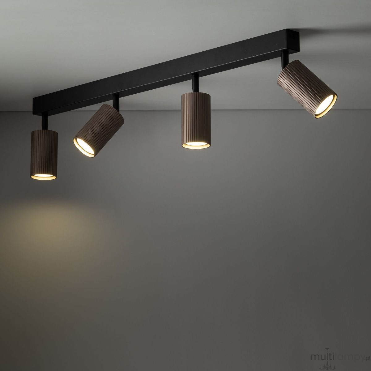 Tune lampa sufitowa (spot) 4xGU10 czarna/brąz 16149