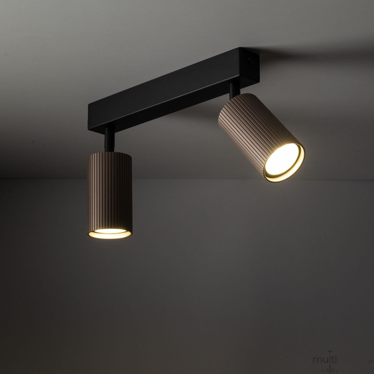 Tune lampa sufitowa (spot) 2xGU10 czarna/brąz 16147
