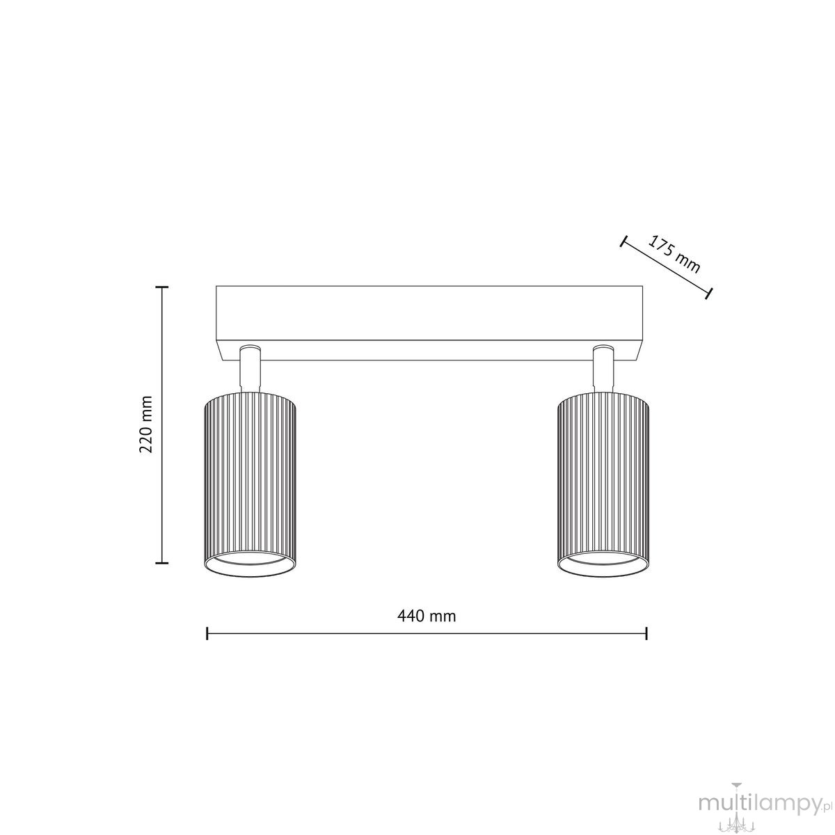 Tune lampa sufitowa (spot) 2xGU10 czarna/brąz 16147