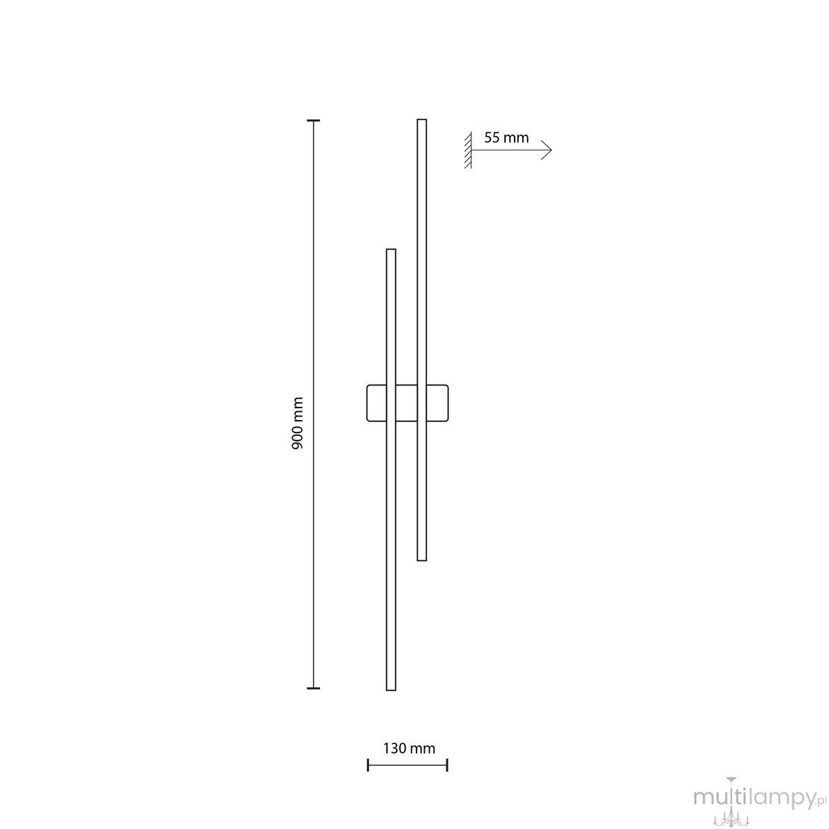 Flash kinkiet 2xLED 24W 3000K szarobrązowy 11401