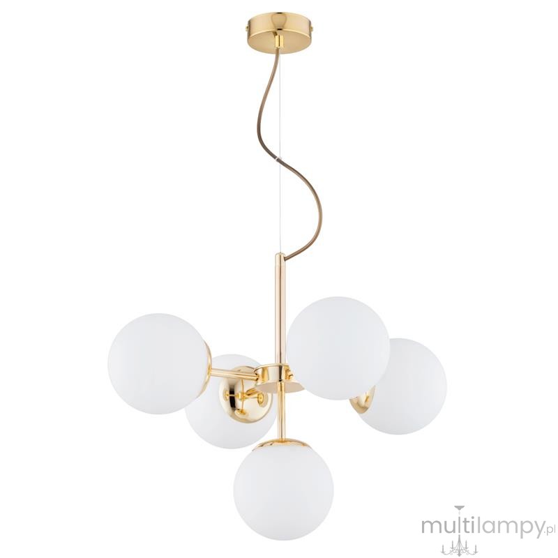 Hit lampa wisząca 5xE14 złota 63347