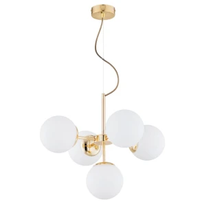 Hit lampa wisząca 5xE14 złota 63347