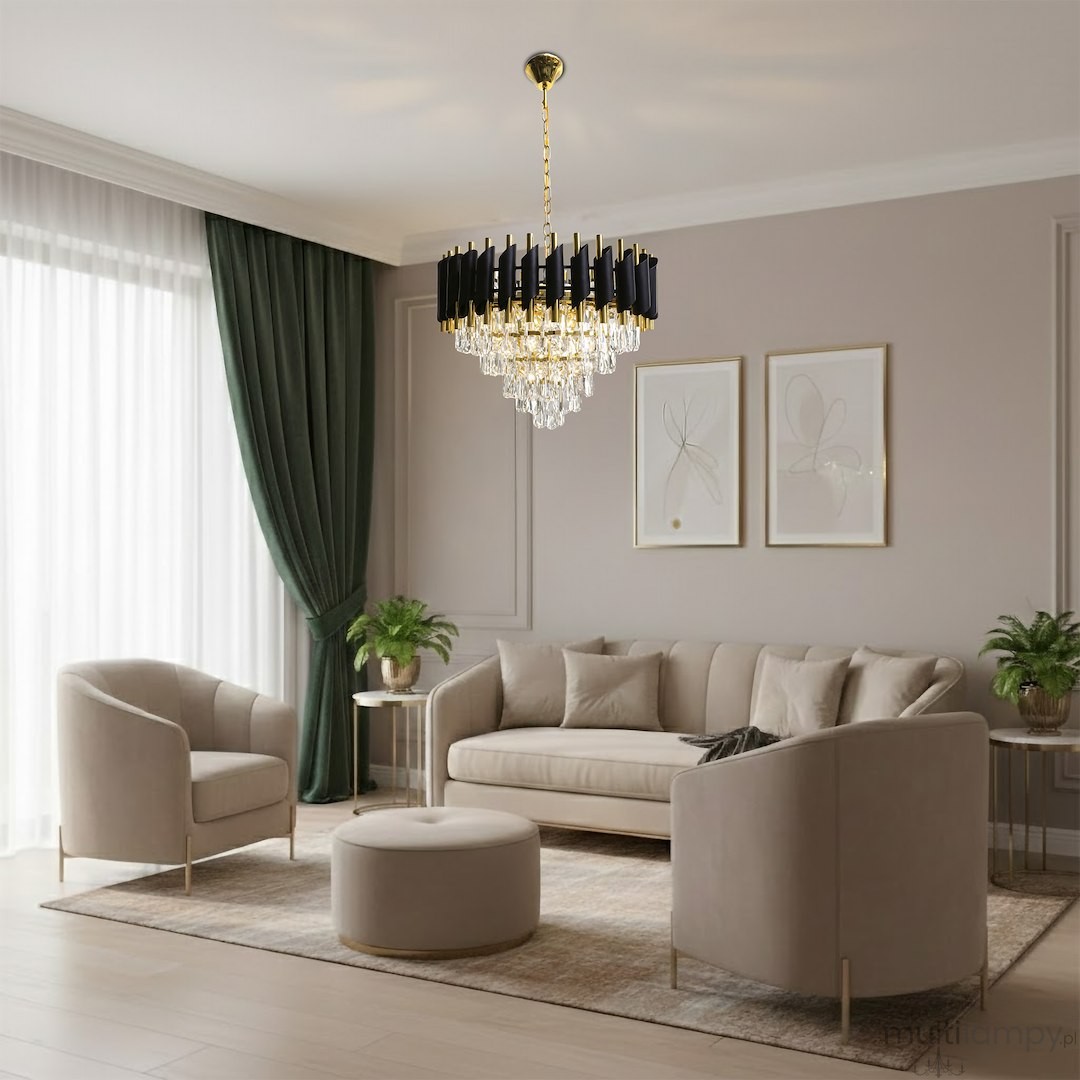 Cristal lampa wisząca 7xE14 złota ML2582