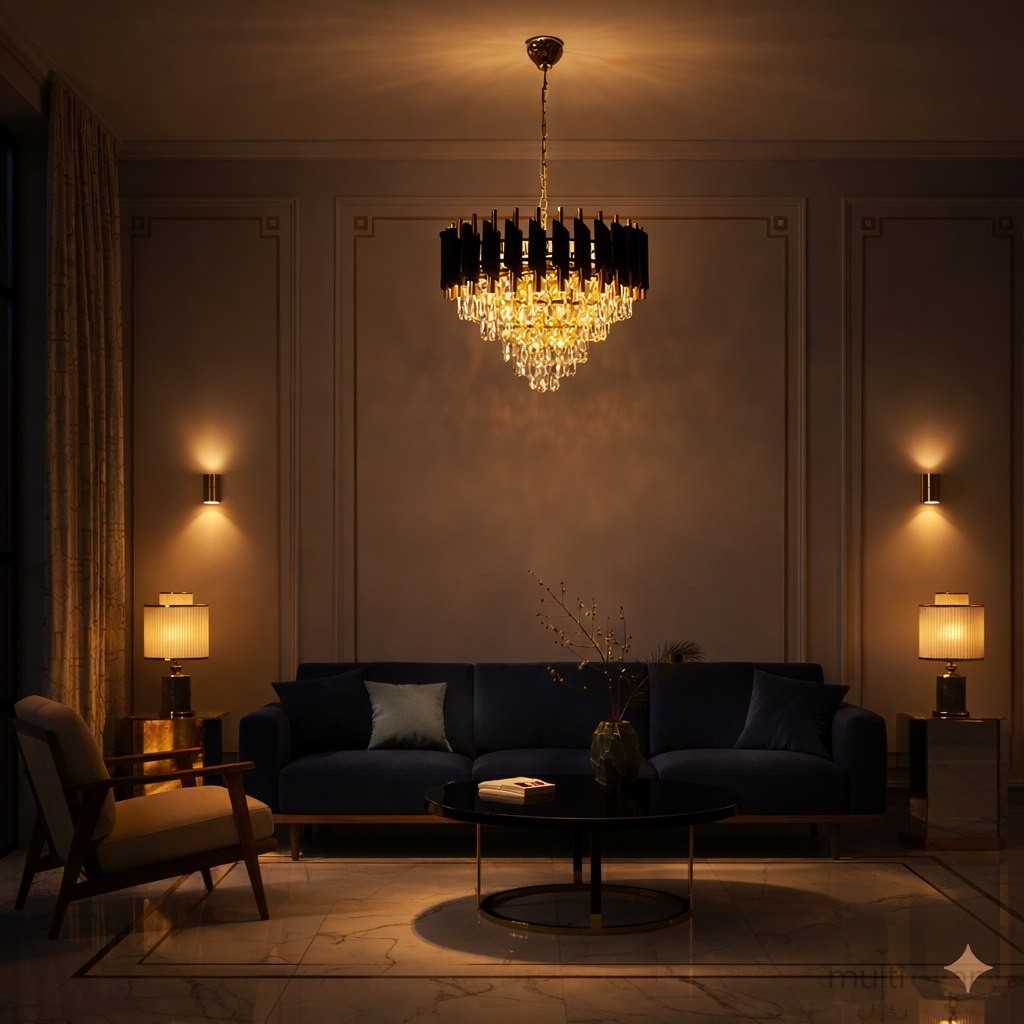 Cristal lampa wisząca 7xE14 złota ML2582