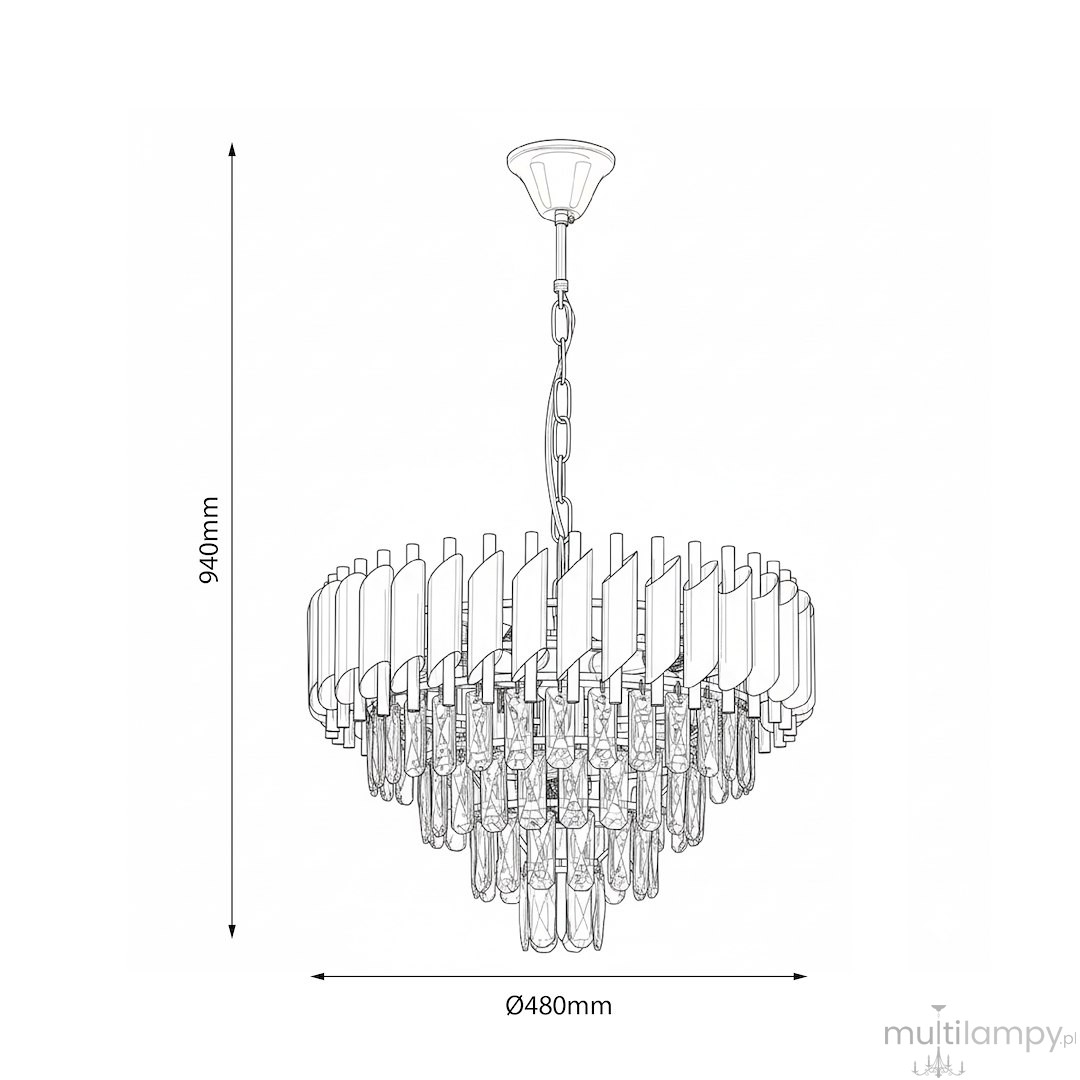 Cristal lampa wisząca 7xE14 złota ML2582