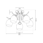 Ella lampa sufitowa 5xE27 chrom ML2763