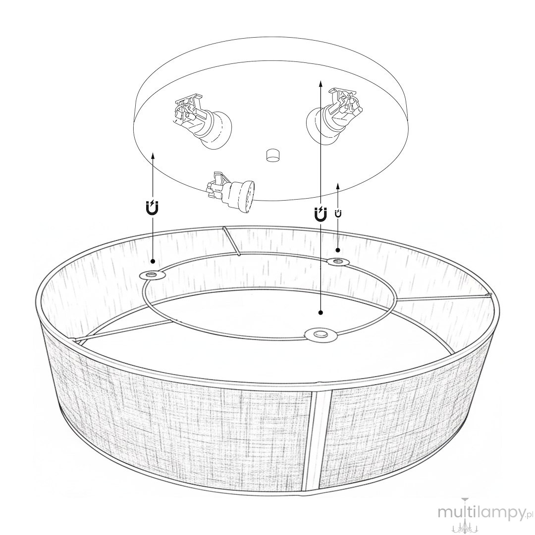Marshall D50 plafon 3xE27 czarny MLP2426