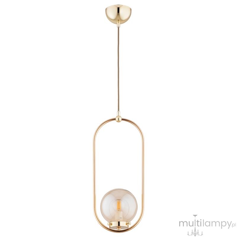 Oval lampa wisząca E14 złota 61453