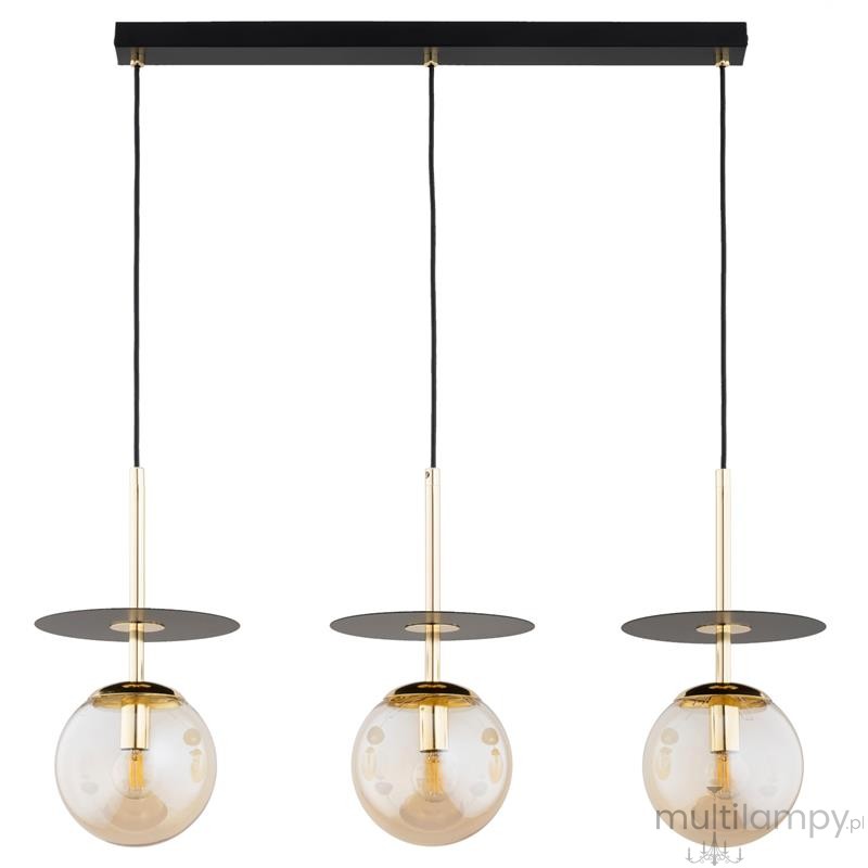 Qeency lampa wisząca 3xE14 czarna bursztyn 62570