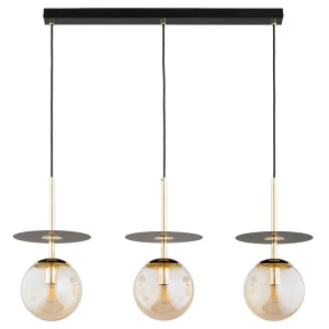 Qeency lampa wisząca 3xE14 czarna bursztyn 62570