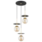 Qeency lampa wisząca 3xE14 czarna bursztyn 62571