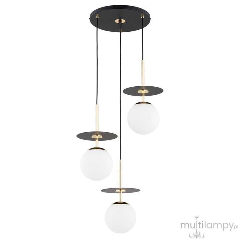 Qeency lampa wisząca 3xE14 czarna biały 62573