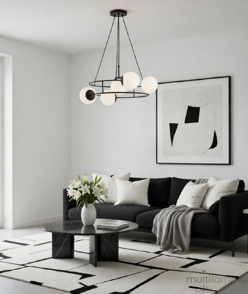 Urania lampa wisząca 5xE14 czarna 63310
