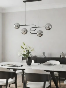 Nari lampa wisząca 4xE14 czarna chrom 63332