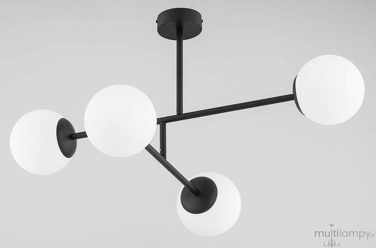 Dilon lampa sufitowa 4xE14 czarna 63342