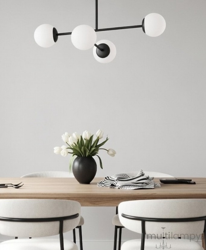 Dilon lampa sufitowa 4xE14 czarna 63342