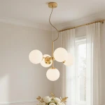 Hit lampa wisząca 5xE14 złota 63347