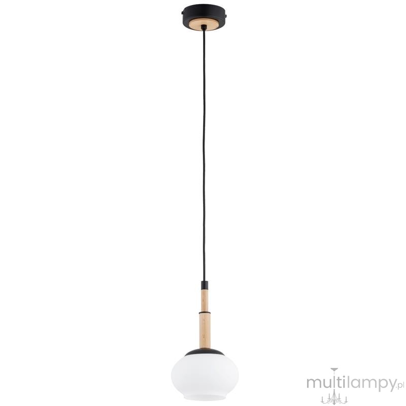 Ceres lampa wisząca E14 czarna jasne drewno 61521