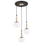 Ceres lampa wisząca 3xE14 czarna jasne drewno 62594