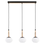 Ceres lampa wisząca 3xE14 czarna jasne drewno 62595