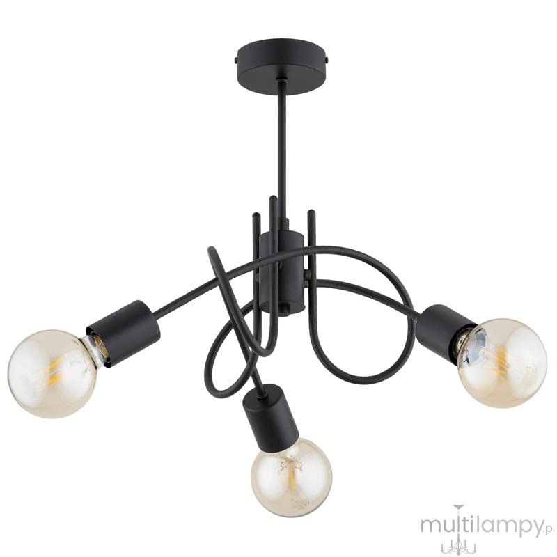 Mika lampa sufitowa 3xE27 czarna 62600