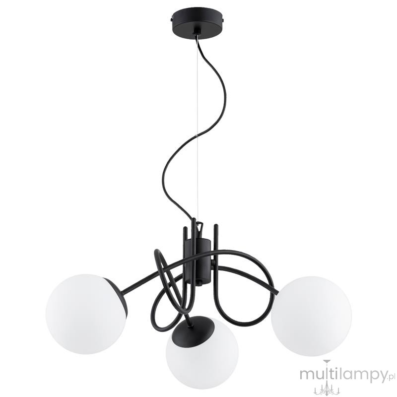 Mika lampa wisząca 3xE27 czarna biały 62601