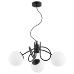 Mika lampa wisząca 3xE27 czarna biały 62601