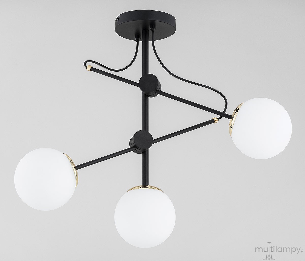 Olimp lampa sufitowa 3xE14 czarna złota 62554