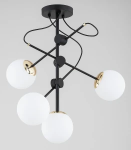 Olimp lampa sufitowa 4xE14 czarna złota 63357