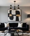 Salut lampa sufitowa 3xE27 + 3xGU10 czarna złota 63366