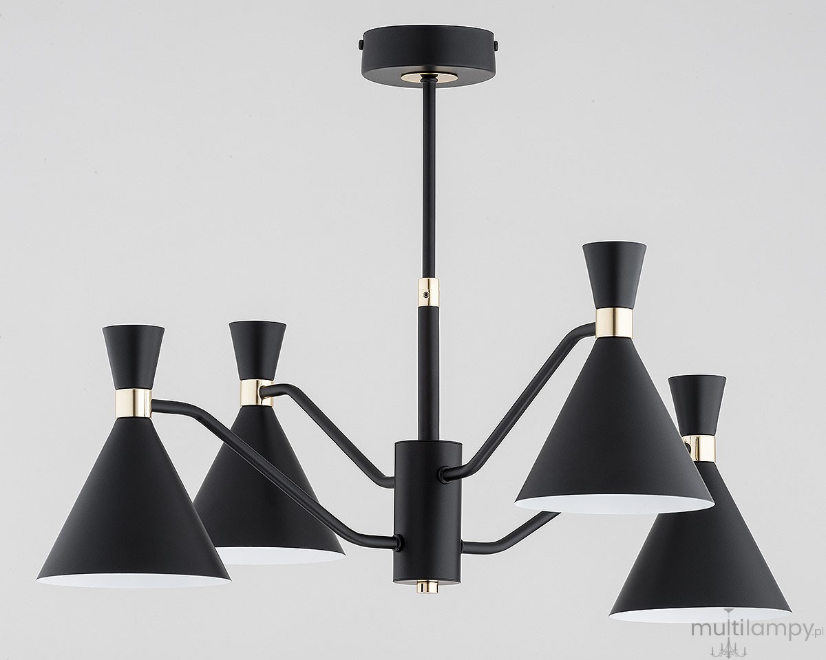 Salut lampa sufitowa 4xGU10 czarna złota 63367