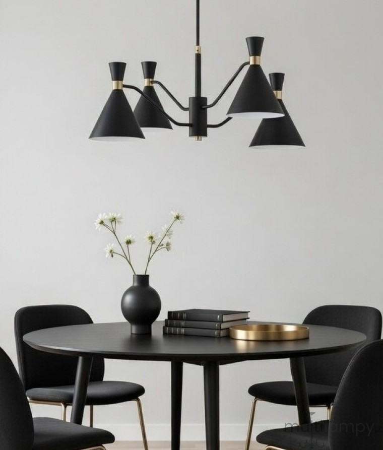 Salut lampa sufitowa 4xGU10 czarna złota 63367