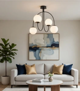 Terso lampa sufitowa 4xE14 czarna 63373