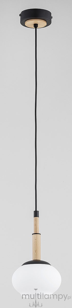 Ceres lampa wisząca E14 czarna jasne drewno 61521