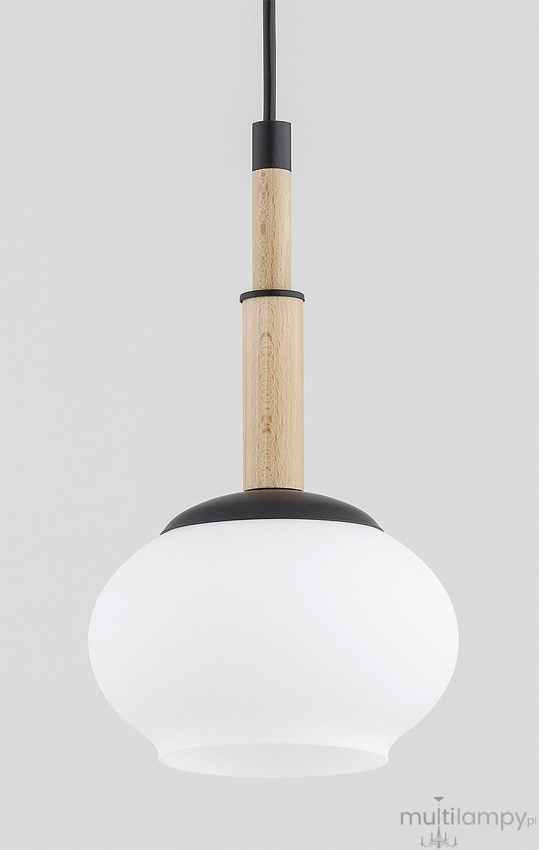 Ceres lampa wisząca E14 czarna jasne drewno 61521