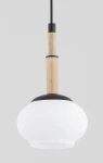 Ceres lampa wisząca E14 czarna jasne drewno 61521