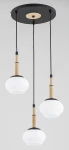 Ceres lampa wisząca 3xE14 czarna jasne drewno 62594